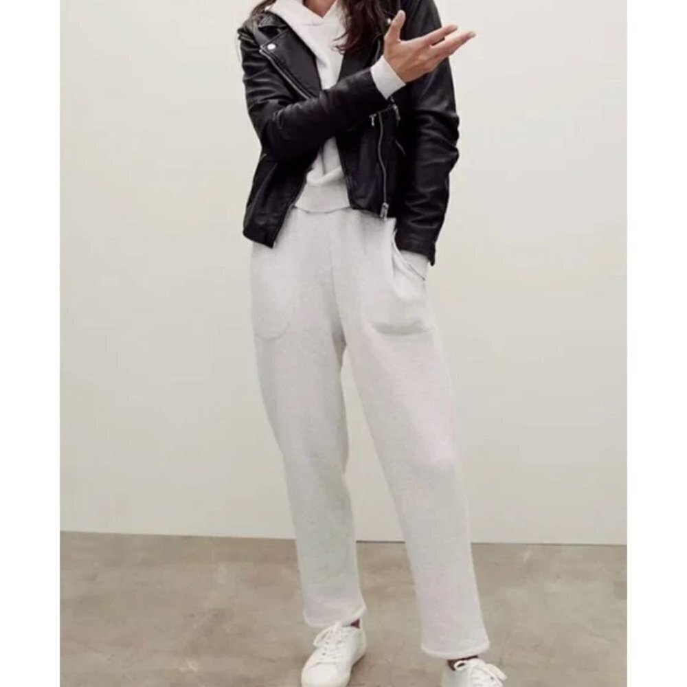 NWT Madewell MWL Airyterry Sweatpants Stitched-Pocket plus 1X Ivory